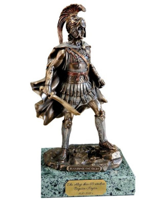 Aleksander Macedoński  figurka  dekoracyjna Veronese z grawerunkiem