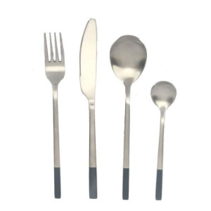 Zastawa stołowa DKD Home Decor Niebieski Srebrzysty Czarny Stal nierdzewna