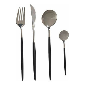 Zestaw sztućców Srebrzysty Czarny Stal nierdzewna (8 pcs)