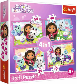 Puzzle 4w1 Koci domek Gabi Trefl
