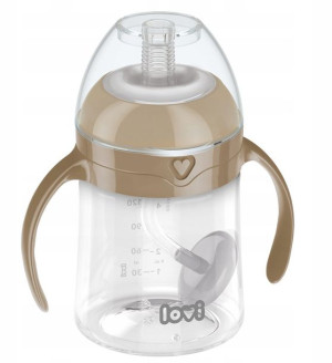 Kubek z z obciążoną słomką 150ml 6m+ Brown Lovi