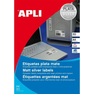 Etykiety samoprzylepne Apli Srebrzysty 100 Kartki 45,7 x 21,2 mm Srebro