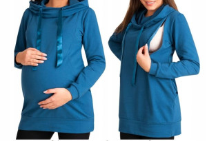 Bluza damska ciążowa do karmienia XXL NIEBIESKA