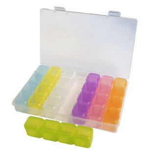 Organizer 28 przegródek 17,5x11x2,7cm kolorowe