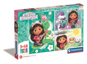 Clementoni Puzzle 3x48el Koci Domek Gabi. Gabby's Dollhouse 25290
