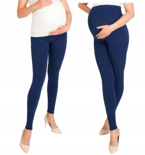 Legginsy ciążowe z panelem getry XXXL Niebieskie