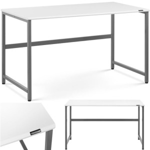 Biurko Komputerowe Na Metalowym Stelażu Industrialne 120 X 60 Cm Biało-szar