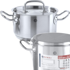 Garnek Niski Kitchen Line Z Pokrywką 5 L Śr. 240 X 115 H - Hendi 836026
