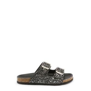 Klapki marki Shone model 026798-GLITTER kolor Czarny. Obuwie Dziewczynka. S