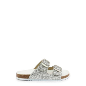 Klapki marki Shone model 026797-GLITTER kolor Szary. Obuwie Dziewczynka. Se