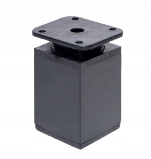 Nóżka meblowa H60 regulowana 40 X 40 mm czarna+wkr