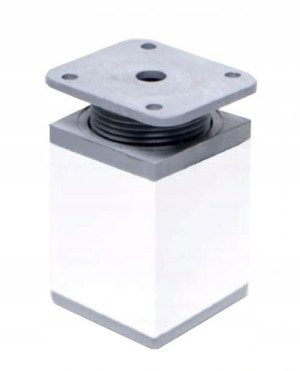 Nóżka meblowa H60 regulowana 40 X 40 mm biała+wkr