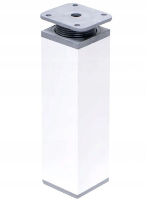 Nóżka meblowa H150 regulowana 40 X 40 mm biała+wkr