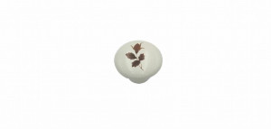 Gałka meblowa porcelanowa GP21-MLK-2,  Kwiatek brązowy