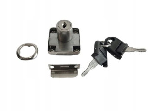 Zamek meblowy kwadrat SISO tańszy, Nikiel 40 X 40 mm