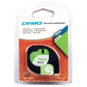 Taśma Dymo 12mm x 4m papierowa biala