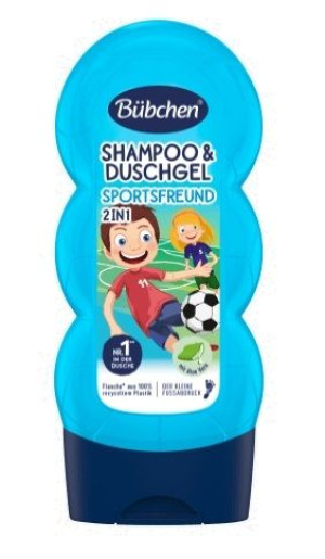 (DE) Bubchen Kids, Sportfreund, Szampon i żel pod prysznic dla dzieci, 230