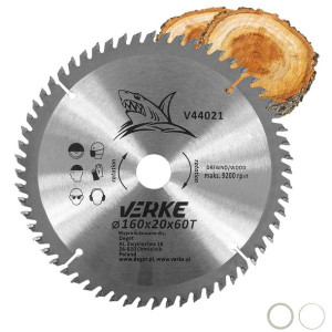 Piła Tarcza Widiowa Do Cięcia Drewna 160x20 60 Zębów Verke V44021 + Redukcj