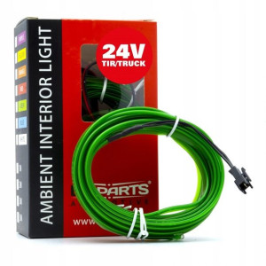 Światłowód LED zielony neon do ciężarówki 3m 24V
