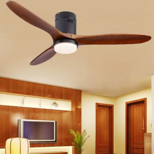 Wentylator Sufitowy Z Lampą LED Skandynawski 107cm Z lampą Biały + ciemne d