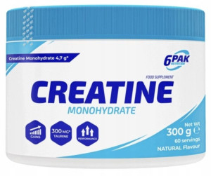 6pak Creatine Monohydrate Pure 300g Naturalna