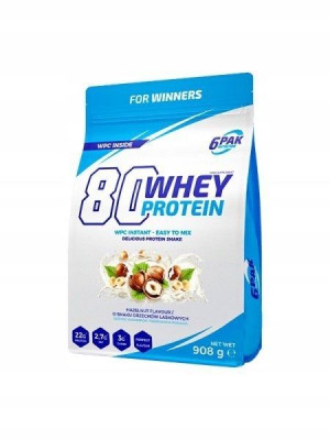Białko 6Pak 80 Whey Protein 908g Orzech Laskowy