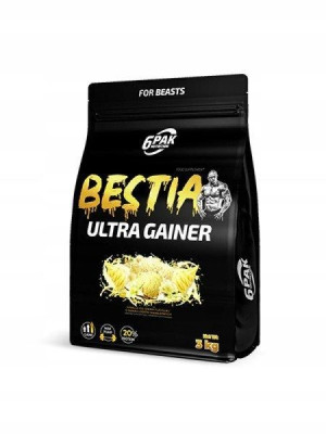 6PAK Bestia Ultra Gainer 3000g Lody Waniliowe