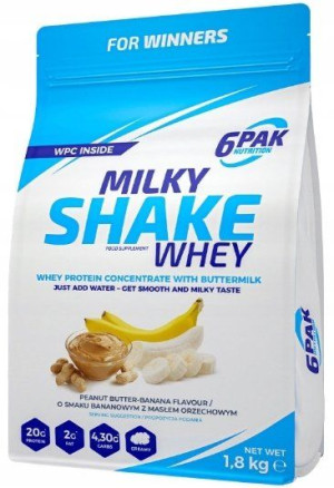 Białko 6PAK Milky Shake Whey 1800g Masło Orzechowe