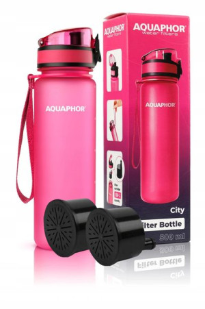 Bidon Filtr Butelka Aquaphor City Różowa + 2 Wkłady
