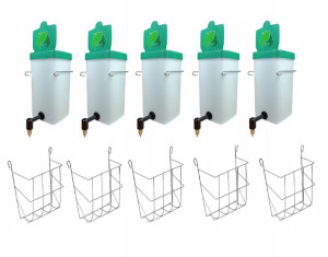 Zestaw dla królików 5x Poidło 1L 5x Paśnik 15CM