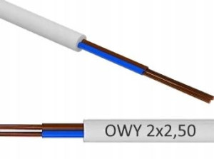 Przewód OWY 2x2,50 linka elastyczna 300/500V Biała