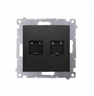 Gniazdo Internetowe RJ45 Komputerowe Czarny Mat