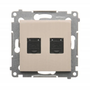 SIMON 54 Gniazdo komputerowe Rj45 kat.6 x2 KREM
