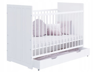 Łóżeczko niemowlęce + materac HERMES JUNIOR 60x120