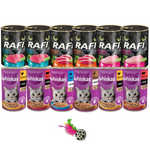 Rafi Whiskas mix smaków 12x400g+zabawka