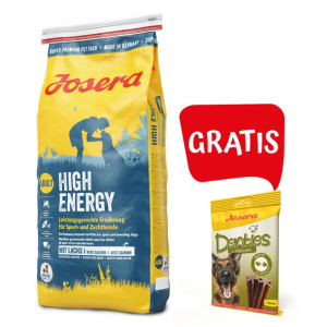 Pakiet Josera High Energy Łosoś Psy Sportowe Hodowlane 15 kg + Josera Denti