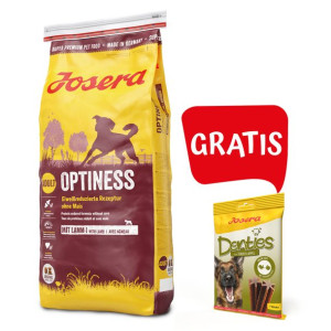 Pakiet Josera Optiness Średnie i Duże Rasy Jagnięcina 15 kg + Josera Dentie