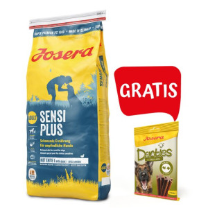 Pakiet Josera SensiPlus Wrażliwy Żołądek Kaczka 15 kg + Josera Denties Przy