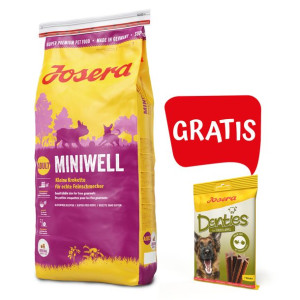 Pakiet Josera Miniwell Małe Rasy 15 kg + Josera Denties Przysmak z Indykiem