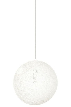 Lampa wisząca LUNA 40 biała - sznurek konopny