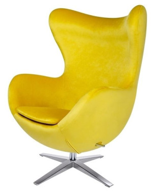 Fotel EGG SZEROKI VELVET żółty