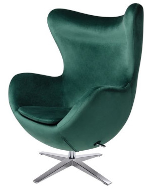 Fotel EGG SZEROKI VELVET ciemny zielony