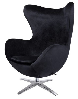 Fotel EGG SZEROKI VELVET czarny