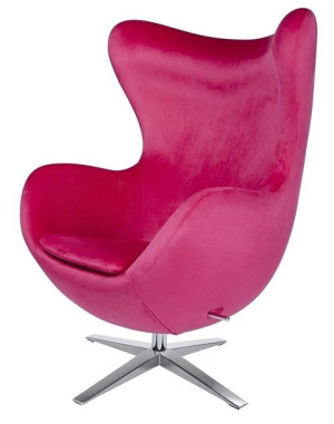 Fotel EGG SZEROKI VELVET fuksja