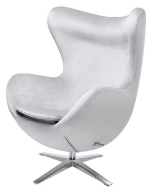 Fotel EGG SZEROKI VELVET jasny szary