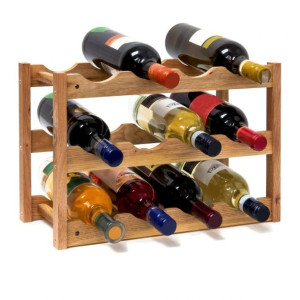 Drewniany stojak na wino butelki RELAXDAYS