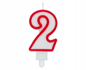 Świeczka urodzinowa 7cm cyfra "2" Godan
