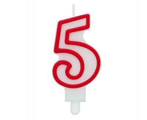 Świeczka urodzinowa 7cm cyfra "5" Godan
