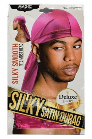 Durag Różowy Jedwabiście Gładki