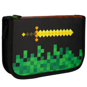 Pixel Game Rozkładany piórnik z wyposażeniem, piórnik dla chłopca